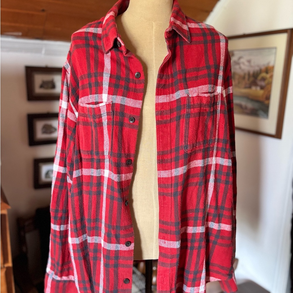 Custom Red and Blue Flannel Shirt